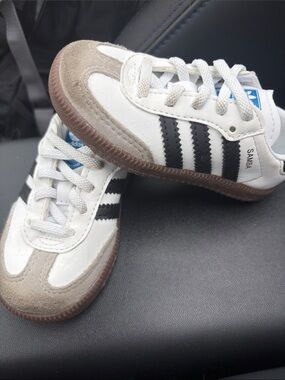 adidas Kids Samba Sneakers - White / Black / Brown